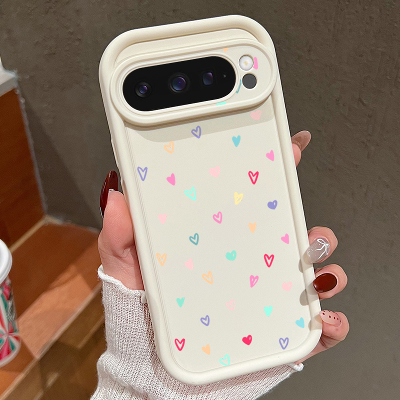 Google Pixel 8A - Kolorowe, miękkie etui z motywem małych